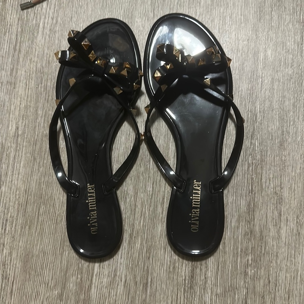 Black flip flops